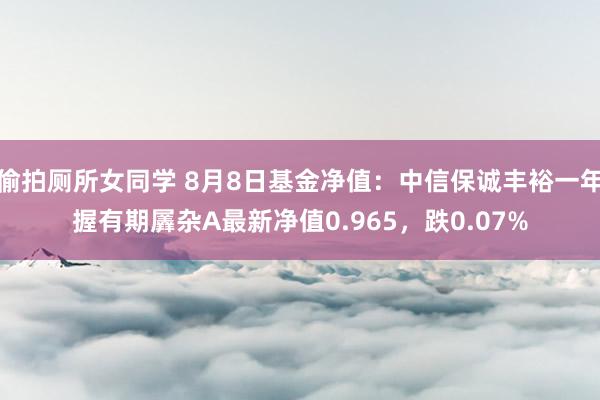 偷拍厕所女同学 8月8日基金净值：中信保诚丰裕一年握有期羼杂A最新净值0.965，跌0.07%